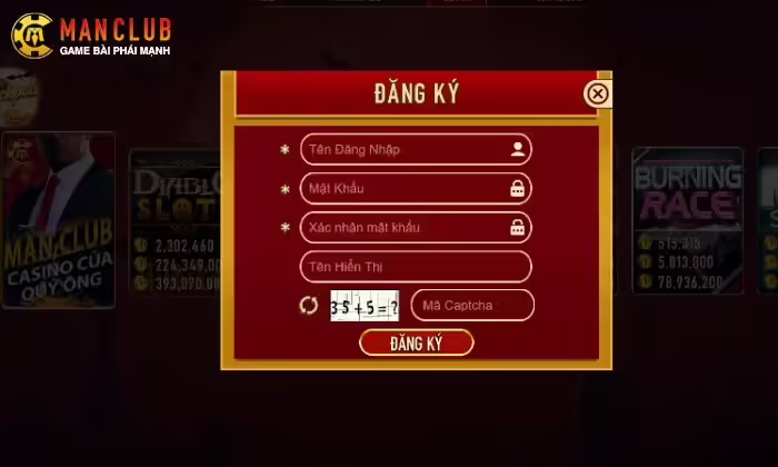 Đăng ký tài khoản Manclub rất an toàn, nhanh chóng 