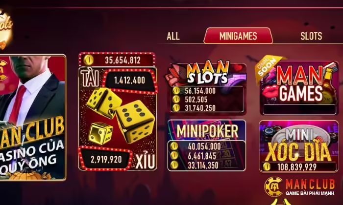 Kho game Manclub đa dạng, hấp dẫn